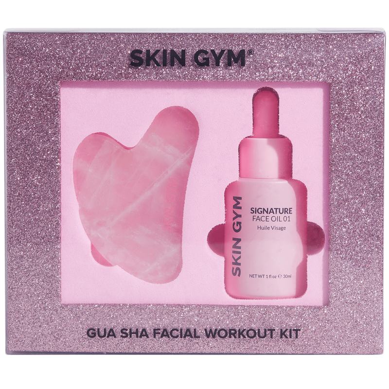 Rose Quartz Gua Sha + Signature Oil Kit - Skin Gym